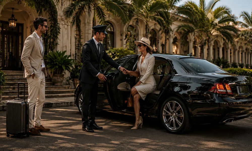 Chauffeured luxury car transfer service in Cuba